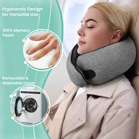 Memory Foam Travel Neck Pillow Ergonomic Snail U Shaped Pillow For Airplane Car Office Home Resting Comfort Support