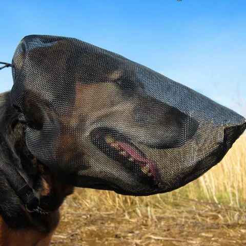 Haustier Schutz Atmungsaktive Netz Maske Anti Foxtail Gesichtsschutz Outdoor Wandern Sicherheitsabdeckung Hunde Netz Kopfbedeckung