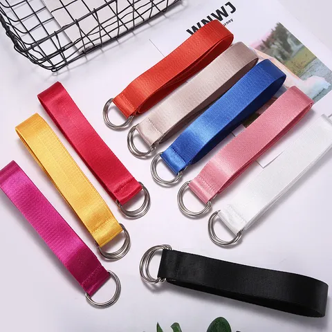 Casual Unisex Canvas Belt Double Ring Metal Buckle Adjustable Fashion Waistband For Jeans Daily Wear Accessories
