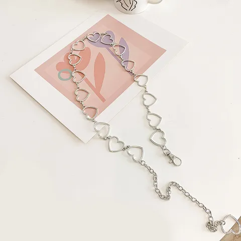 Cadena de Cintura de Metal Estilo Punk para Mujer Hip Hop Amor Corazón Estrella Círculo Cadena Cinturón Moda Accesorios de Joyería Corporal