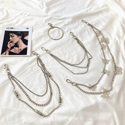 Women Metal Waist Chain Multi-layer Hip Hop Punk Pants Chain JK Dress Belt Fashion Body Jewelry Decorative Accessories