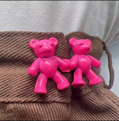 Fibbia Regolabile in Lega a Forma di Orso Bottone in Metallo Rimovibile per Jeans Regolazione della Vita