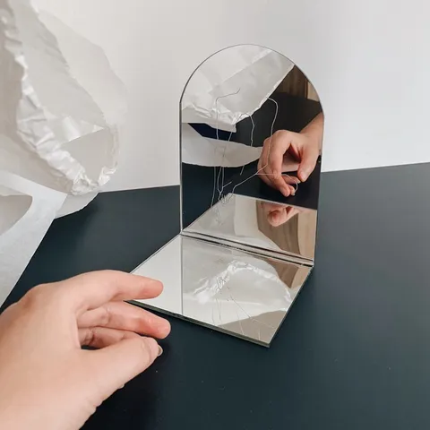 Modern Minimalist Acrylic Bookends Transparent Blue Mirror Desktop Book Stand Storage Divider Shelf Home Office