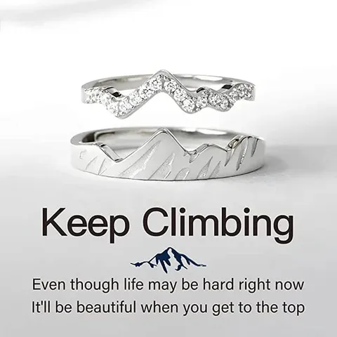 Anello di Montagna in Lega di Moda Doppio Strato Impilabile Orecchini Strass per Donna Oro Argento Oro Rosa Placcato Dito Anello Set Gioielli Regalo
