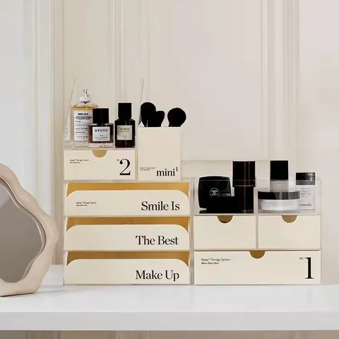 Clear Acrylic Makeup Storage Box Desktop Organizer Multi-Layer Drawer Cosmetic Holder For Skincare Storage