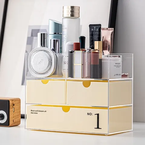 Clear Acrylic Makeup Storage Box Desktop Organizer Multi-Layer Drawer Cosmetic Holder For Skincare Storage