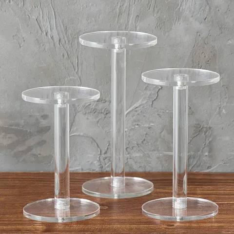 Transparant Acryl Display Stand 3-Delige Set Cosmetica Sieraden Model Opslaghouder Desktop Organizer Plank