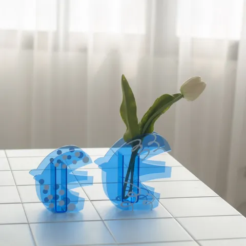 Acrylic Bird Flower Vase Transparent Creative Nordic Desktop Decorative Ornament Plant Container Home Decor
