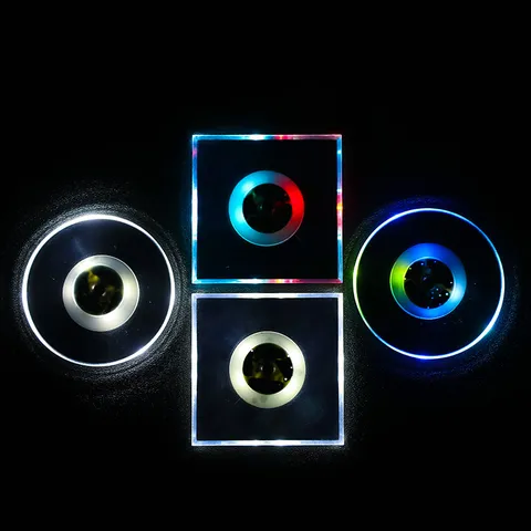 Acrylic LED Luminous Coaster Round Square Bar Cocktail Glowing Drink Mat Colorful White Light Up Coaster Table Decor