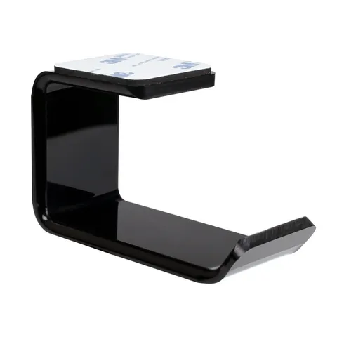 Acrylic Headphone Stand Under Desk Wall Mount Headset Holder L-Shaped Black Earphone Bracket For Gaming Office