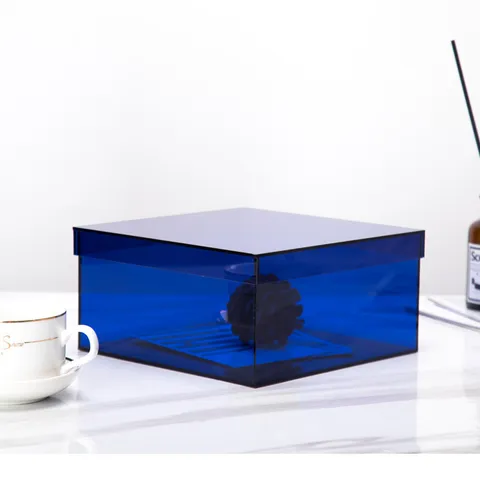 Modern Minimalist Solid Color Acrylic Desktop Storage Box With Lid Clear Plastic Organizer Container For Home Office