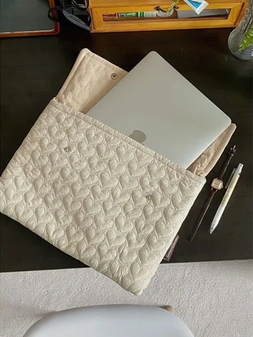 Süße Herz Gesteppte Laptoptasche Schützende Computer Tragetasche Für Tablet Pad Tragbare Aufbewahrungstasche