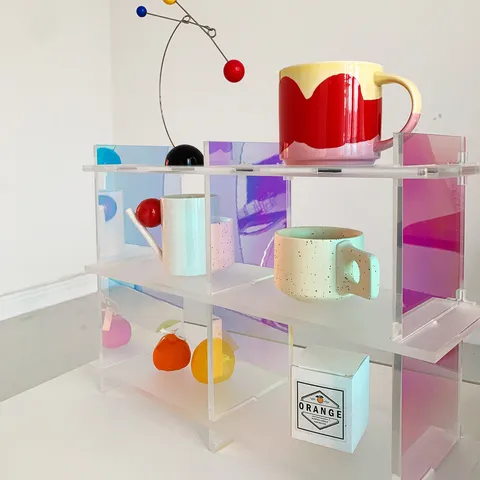 Modern Minimalist Acrylic Desktop Storage Rack Multi-Layer Free Combination Cosmetic Cup Organizer Transparent Display Shelf