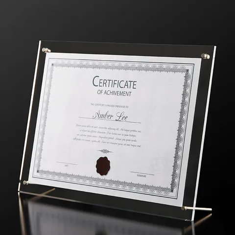 Transparant Acryl Fotolijst Duidelijk Certificaat Display Stand Desktop Foto Houder Document Licentie Frame Voor Kantoor Thuis