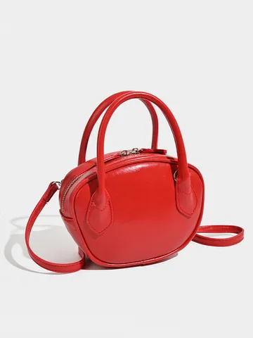 Borsa da Bowling in Pelle PU da Donna Borsa a Conchiglia Piccola Borsa a Tracolla Casual Borsa a Mano con Manico Superiore Borsetta