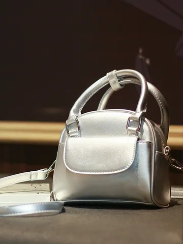 Borsa a Conchiglia in Pelle PU Retro da Donna Moda Piccola Borsa a Tracolla Quadrata Borsa a Mano Casual Versatile con Manico Superiore