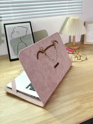 PU-Leder Laptop-Schutzhülle Entworfen Mit Einem Perlenketten-Griff. Bietet Zuverlässigen Täglichen Schutz Und Bequeme Portabilität Für Ihr Notebook