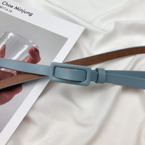 Minimalist Genuine Cowhide Leather Belt For Women Thin Hole-Free Dress Belt Elegant Versatile Waist Accessory