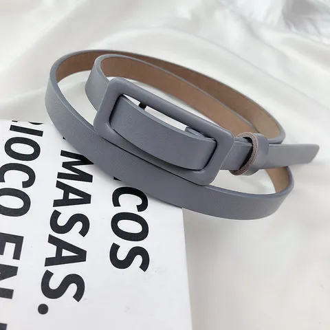 Minimalist Genuine Cowhide Leather Belt For Women Thin Hole-Free Dress Belt Elegant Versatile Waist Accessory