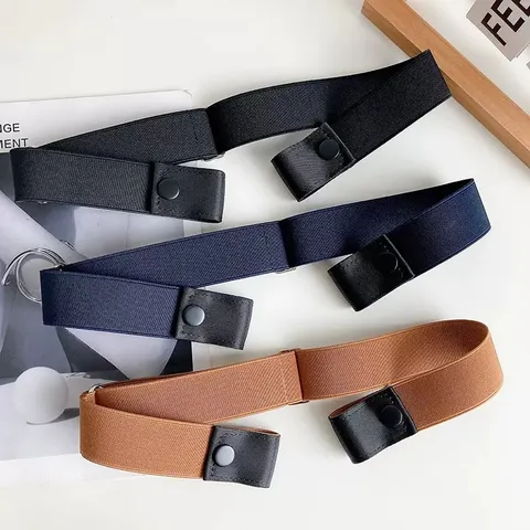 Women Invisible Lazy Belt Canvas Elastic Waist Tightening Artifact No Buckle Adjustable Stretch Waistband Fashion Accessories