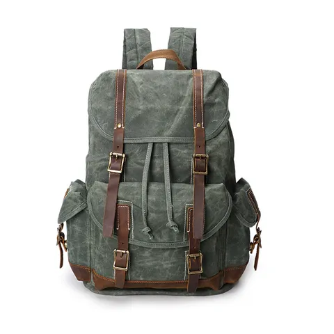 Herren Casual Vintage Segeltuch Rucksack Große Kapazität Wasserdicht Reise Tagesrucksack Langlebige Schultasche Für Outdoor Pendeln