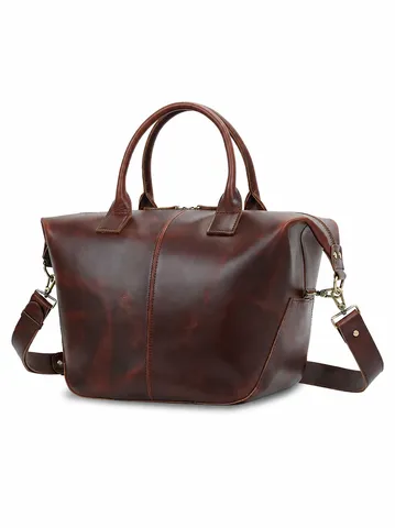 Damen Echtes Leder Tragetasche Vintage Rindsleder der ersten Schicht Große Kapazität Business Pendeln Handtasche Umhängetasche