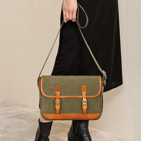 Retro Canvas Umhängetasche Für Damen Vintage Messenger Bag Casual Schultertasche Stilvolle Pendler Handtasche