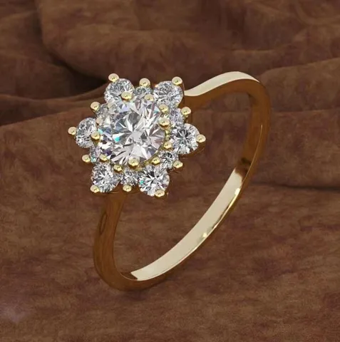 Elegante Anello Fiocco di Neve in Strass di Lega di Zinco da Donna Lucido Cristallo Forma di Fiore Botanico Anello da Dito Gioielli