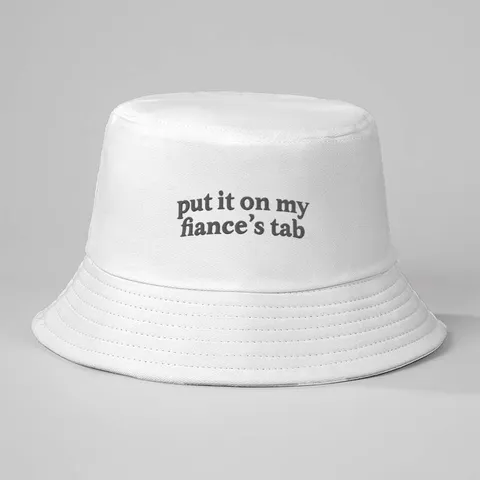 Womens Casual Polyester Bucket Hat Summer Sun Protection Digital Printed Letter Embroidery Fisherman Hat Outdoor Cap