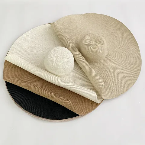 Women's Oversized Straw Hat Summer Beach Sun Protection UV Protection Wide Brim Sunhat Vacation Beach Hat