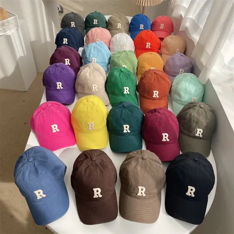 Casquette de Baseball en Coton Lettres Brodées Calotte Souple Pare-soleil Chapeau de Soleil Réglable Mode Unisexe Décontracté Visière Courbée Chapeau