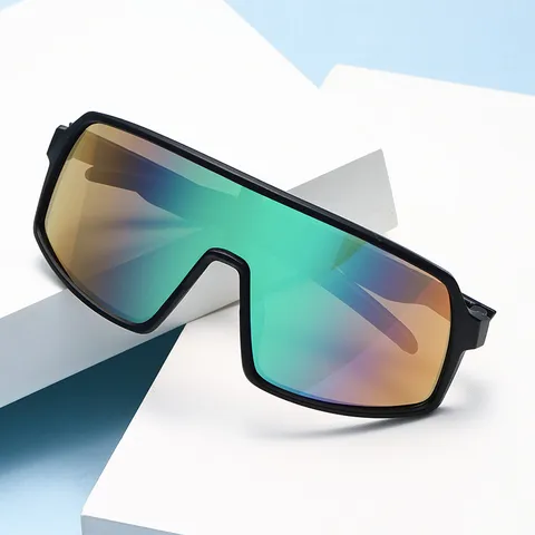 Kids Sport Sunglasses One Piece Colorful Lens Outdoor Cycling Glasses Protective Full Frame Eyewear For Children Boys Girls Casual Accessories