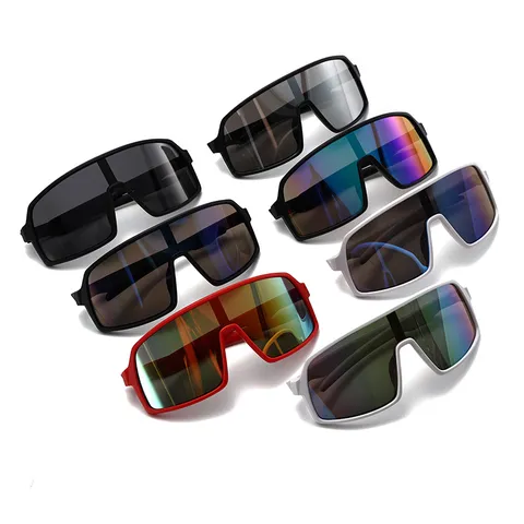 Kids Sport Sunglasses One Piece Colorful Lens Outdoor Cycling Glasses Protective Full Frame Eyewear For Children Boys Girls Casual Accessories
