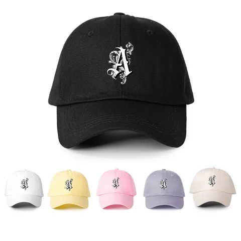 Gothic Letter A Baseball Cap Vintage Streetwear Adjustable Polyester Sun Hat For Men Women Outdoor Casual Fashion Headwear