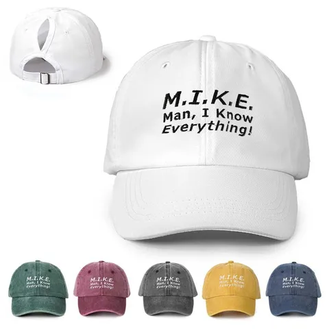Washed Polyester Embroidery Lettering Ponytail Baseball Cap Adjustable Dome Curved Brim Sun Protection Outdoor Hat For Women Men
