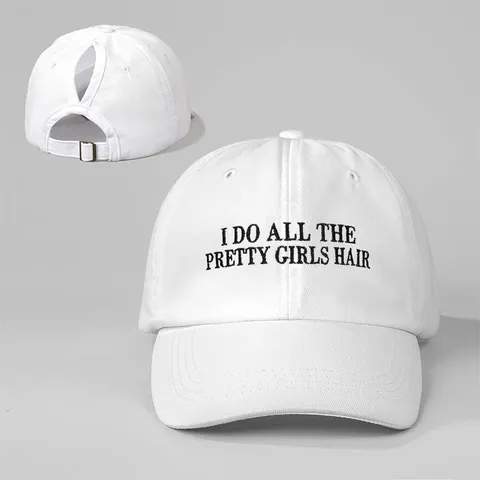 Printed Pretty Girls Hair Ponytail Baseball Cap Women Polyester Sun Protection Adjustable Curved Brim Hat Outdoor Casual Sport Cap