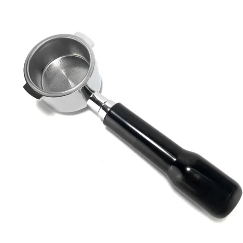 Stainless Steel Coffee Machine Bottomless Handle Double-Ear Portafilter Compatible With DeLonghi Espresso Maker Wood Handle