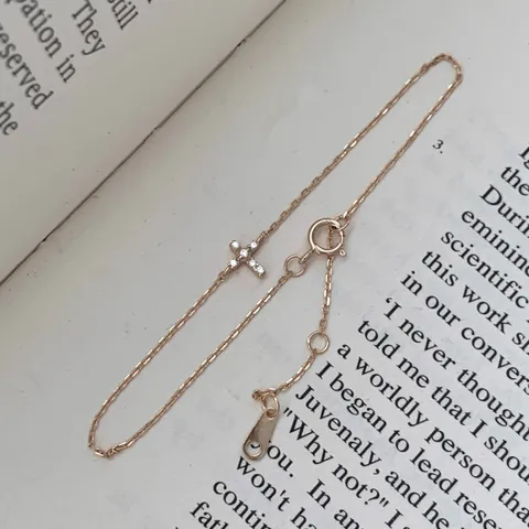 Pulsera de Cadena de Cruz de Plata de Ley 925 Lujo Retro Diamante de Imitación Dije Ajustable Pulsera para Mujeres Delicado Joyería Regalo de Cumpleaños