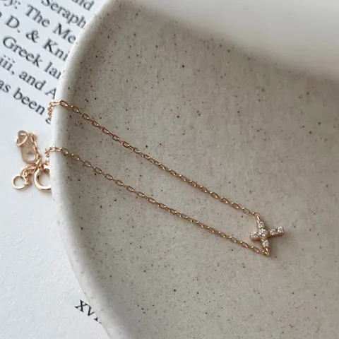 Pulsera de Cadena de Cruz de Plata de Ley 925 Lujo Retro Diamante de Imitación Dije Ajustable Pulsera para Mujeres Delicado Joyería Regalo de Cumpleaños