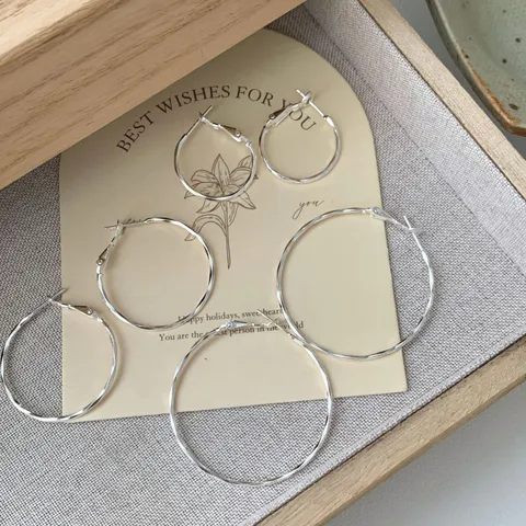 Minimalistische 925 Sterling Zilveren Creolen Voor Dames Platina Verguld Geometrische Ovale Oorbellen Japanse Luxe Fijne Dagelijkse Sieraden Cadeau