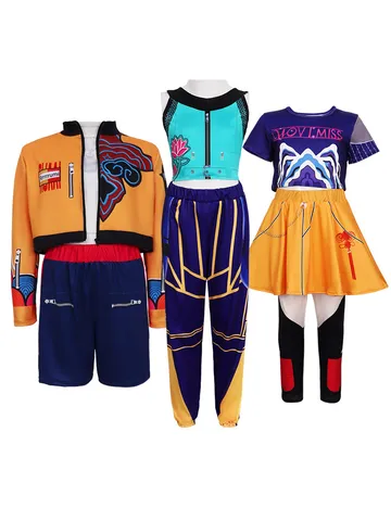 Children's Cosplay Costume Set Stylish Performance Outfit With Top And Shorts For Kids Party Stage Show Holiday Event