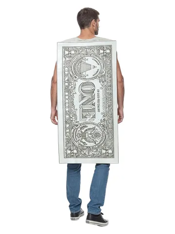Drôle de Costume de Billet de Banque en Dollars Américains Tenue en Mousse Fête d'Halloween Robe de Cosplay Unisexe Adulte Enfants Nouveauté Vêtement