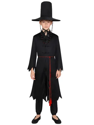 Παιδική Ενηλικιωμένη Στολή Cosplay Κυνηγός Δαιμόνων Θεματικό Πάρτι Παράσταση Σκηνής Κορυφαία Παντελόνια Καπέλο Σετ