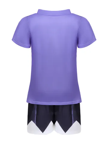 Kids Anime Cosplay Costume Set Girls Long Sleeve Top And Bottom Cartoon Print Polyester Outfit For Children Party