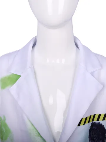 Costume de Scientifique Fou Enfants Adultes Blouse Blanche Expérience de Chimie Fête d'Halloween