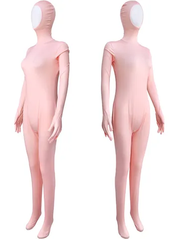 Unisex Full Body Zentai Suit Stretch Spandex Bodysuit Solid Color Hooded Costumes For Halloween Stage Performance Party