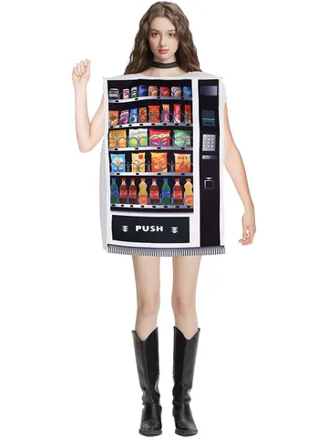 Drôle de Costume d'Éponge Distributeur Automatique Halloween Cosplay Tenue Nouveauté Robe de Fête Unisexe Vêtements de Performance