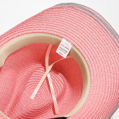 Damen Western Cowboyhut Stroh Sonnenschutzhut Rosa Breite Krempe Pentagramm Graffiti Vintage Stil Sommer Strandhut