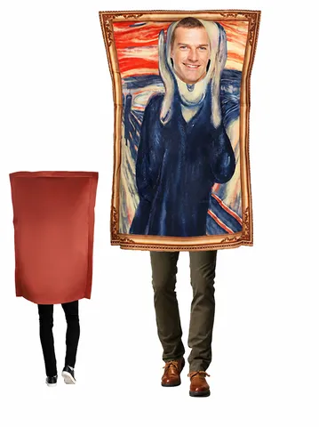 Halloween De Schreien Muurschildering Cosplay Kostuum Grappige Parodie Verkleedpartij Unisex Volwassene Rollenspel Optreden Kleding