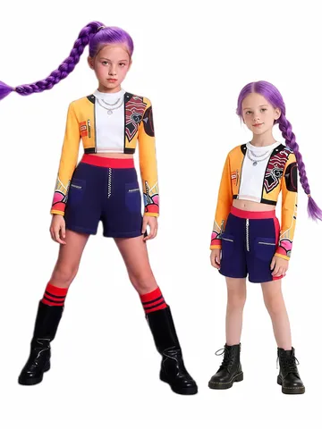 Kids K Pop Performance Cosplay Costume Girl Boy Halloween Outfit Stage Set